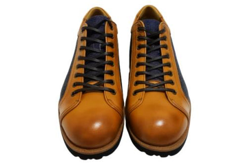 【倭イズム YA3310 ライトブラウン】岡山デニム×兵庫レザーカジュアルシューズ